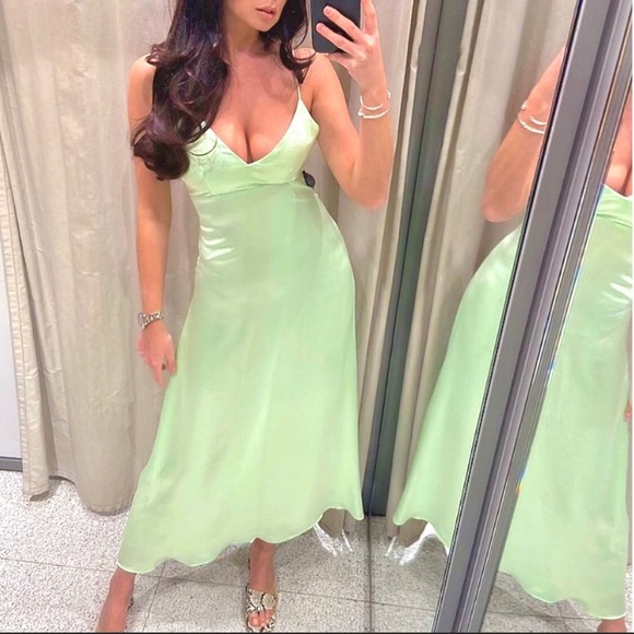 Zara Dresses & Skirts - Zara Satin Effect Cut Out Dress